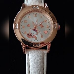 Hello Kitty Rose Gold and White Watch